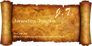 Janovics Toszka névjegykártya